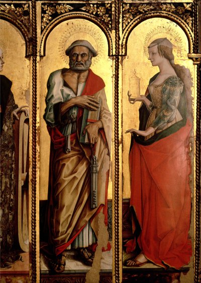 St. Peter en St. Maria Magdalena (detail) door Carlo Crivelli